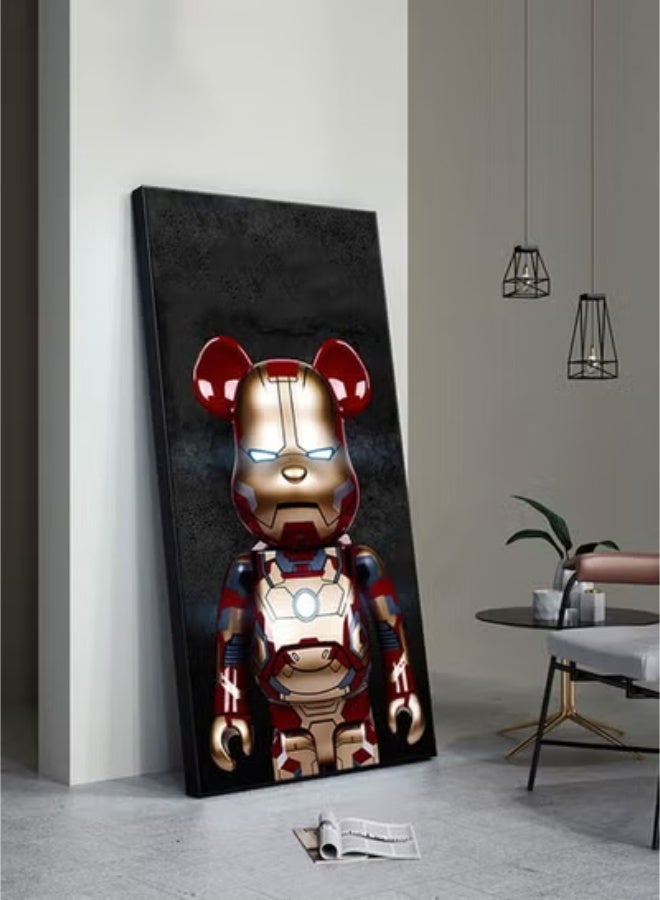 Merry Moments KAWS عمل فني حديث على القماش لوحات رسم ملصق طباعة صور فنية جدارية لغرفة المعيشة وغرفة النوم وديكور المنزل مع إطار أسود اللون 40 × 80 سم - Image 1